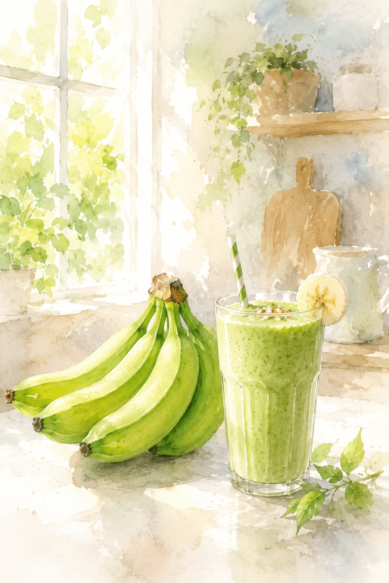 Bunch-of-Green-Bananas-Green-Banana-Smoothie